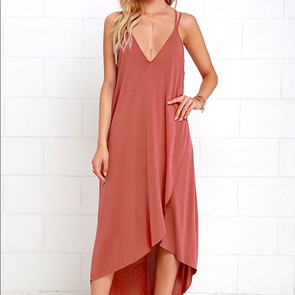 Lulu’s - Washed Red High-Low Dress